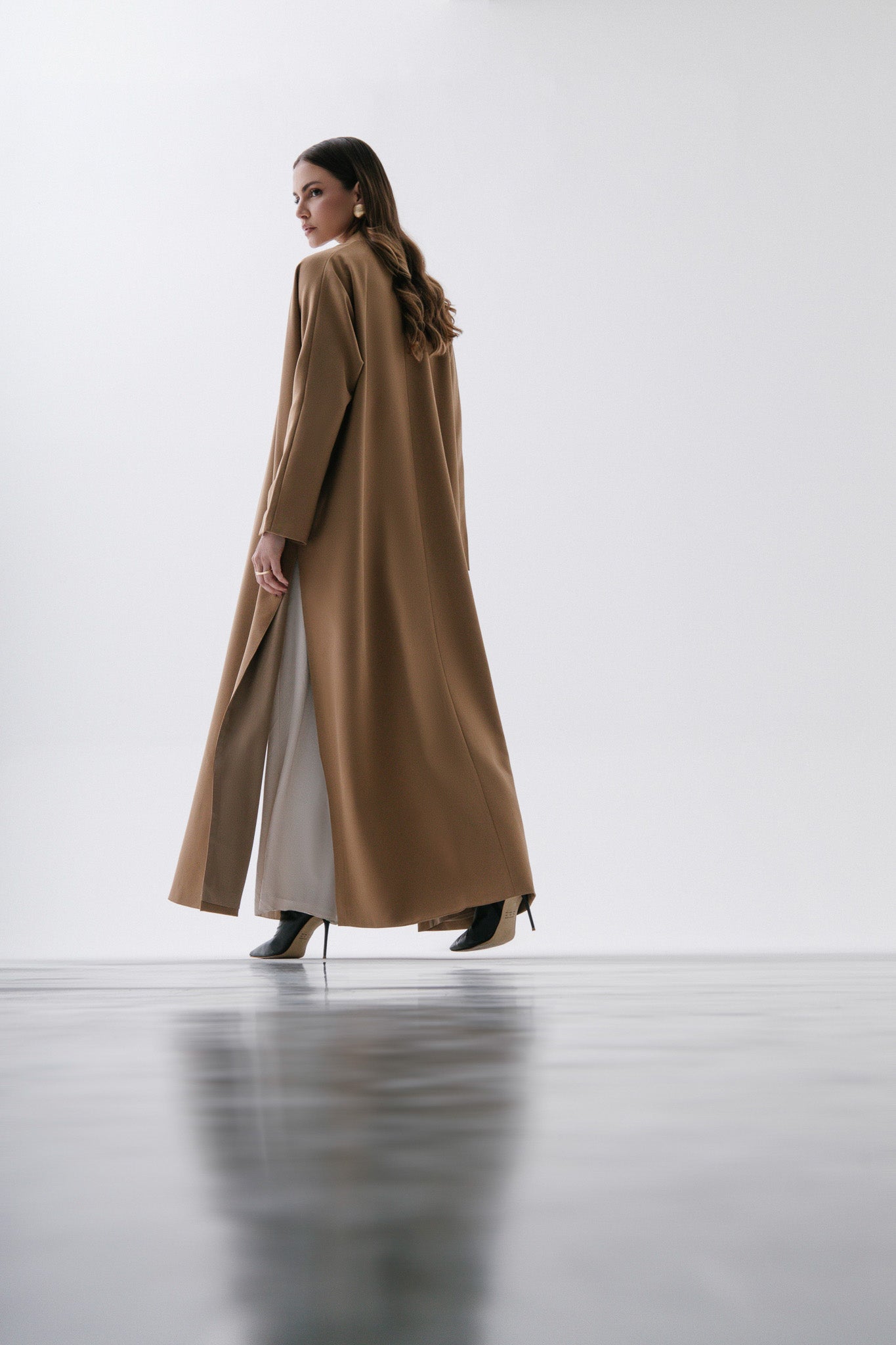 The High Slit Abaya In Tan
