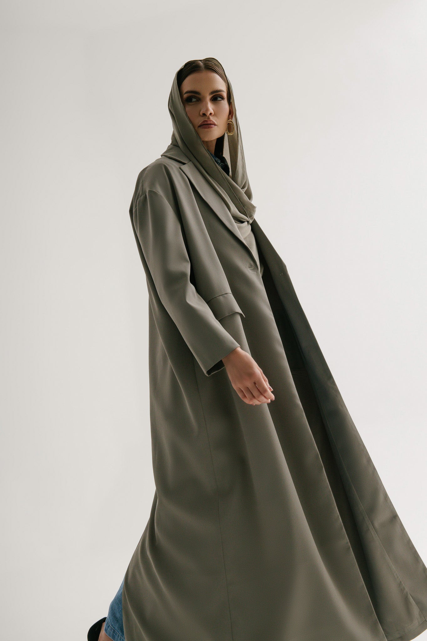 The Oversized Blazer Abaya In Sage Green