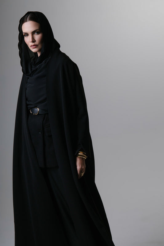High Slit Abaya In Black