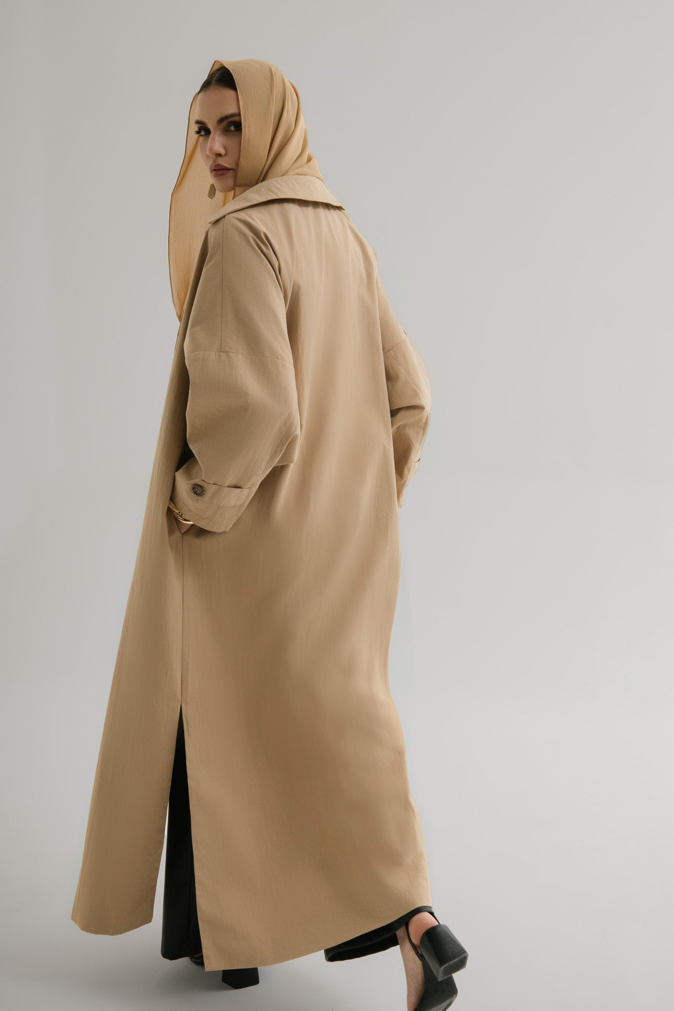 The Trench Abaya In Camel