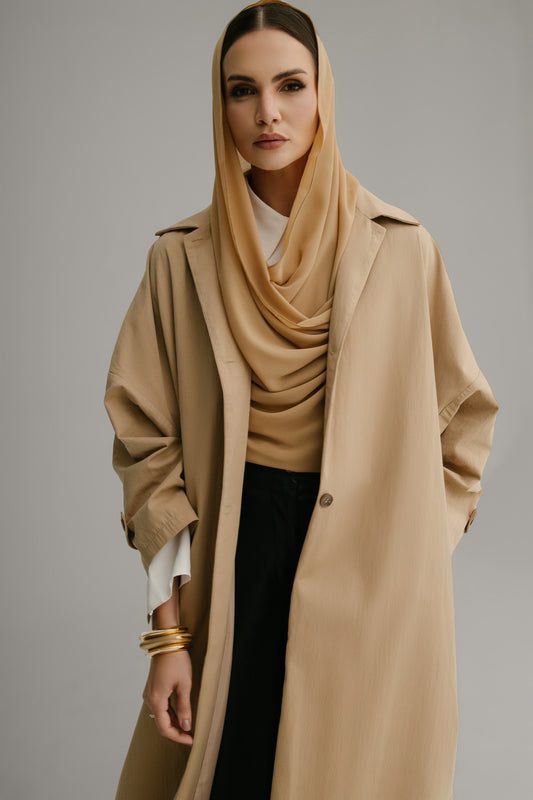 The Trench Abaya In Camel