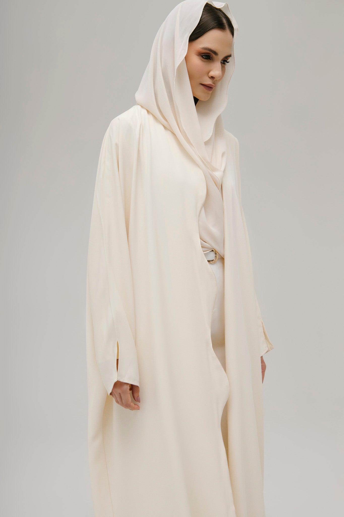 The Wave Abaya In Cream