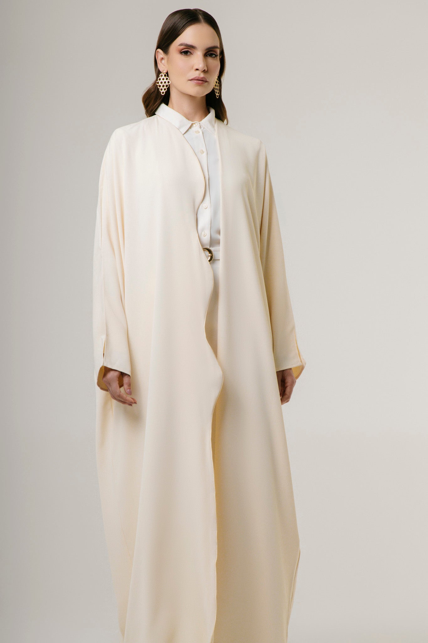The Wave Abaya In Cream