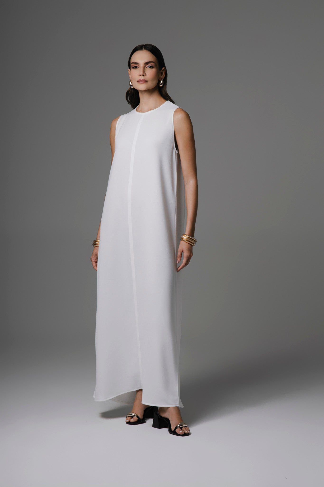 The Slip Dress In Off-White / Black